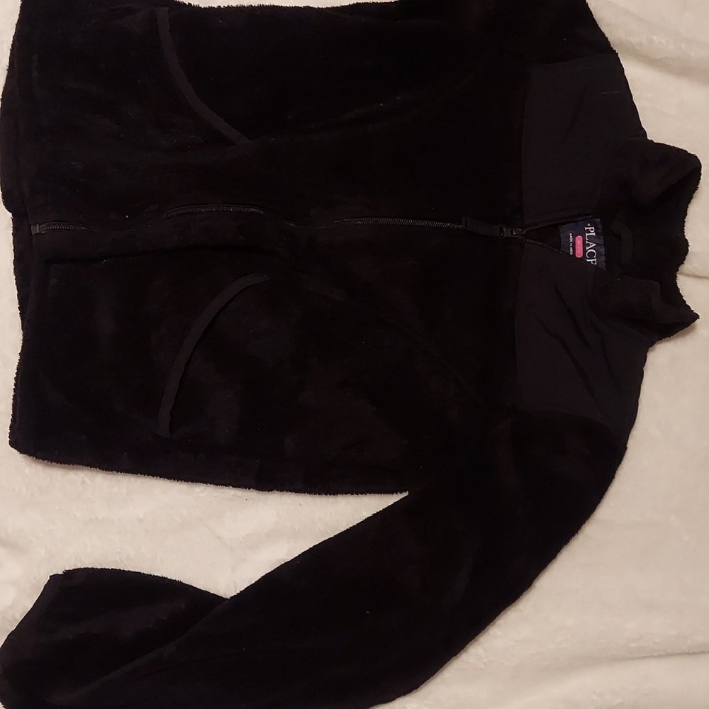 Black Fuzzy Zip up